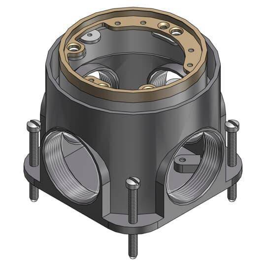 Steel City® 600-2SC Flush Service Floor Box, Cast Iron, 64 cu-in Capacity, 1 Gang, 5-1/8 in L x 4-1/4 in W x 4-1/4 in H