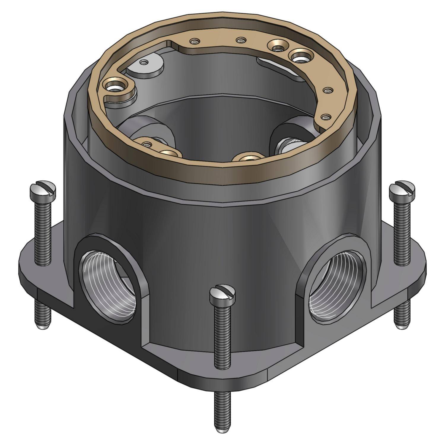 Steel City® 6011-TB Adjustable Flush Service Floor Box, For Use With Power or Communications/Data, Cast Iron