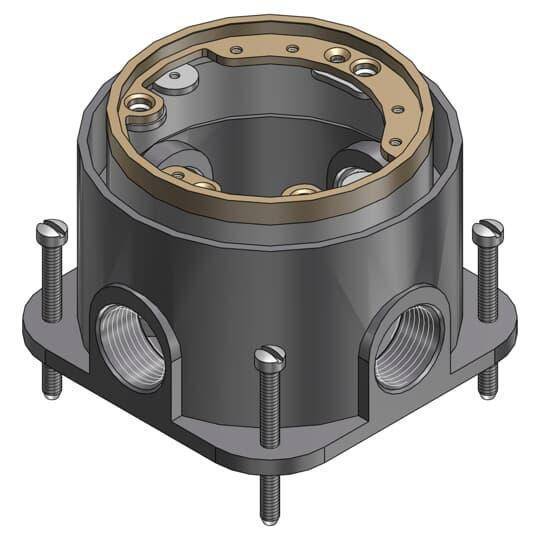 Steel City® 601-1/2-SC Flush Service Floor Box, Cast Iron, 56 cu-in Capacity, 1 Gang, 5-1/8 in L x 4-1/4 in W x 3-9/16 in H