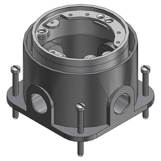 Steel City® 601-AL-SC 600 Series Flush Service Fully Adjustable Watertight Floor Box, Cast Iron, 56 cu-in Capacity, 1 Gangs, 5-1/8 in L x 4-1/4 in W x 3-9/16 in H