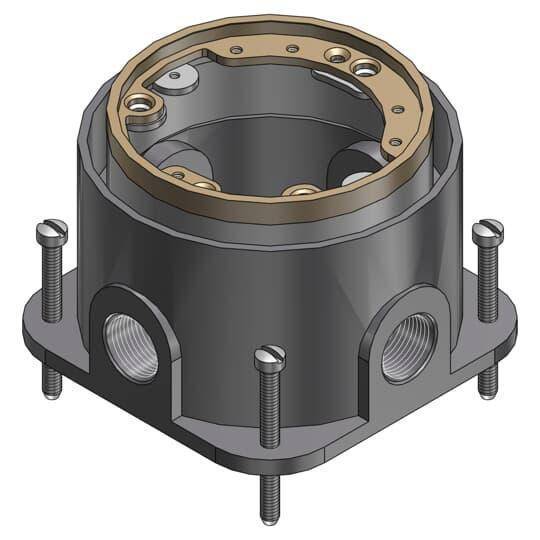 Steel City® 601-SC Fully Adjustable Flush Service Floor Box, Cast Iron, 56 cu-in Capacity, 1 Gang, 5-1/8 in L x 4-1/4 in W x 3-9/16 in H