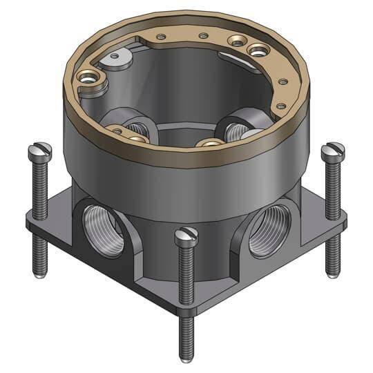 Steel City® 602-SC Flush Service Floor Box, Cast Iron, 36 cu-in Capacity, 1 Gang, 4 in L x 4-1/4 in W x 3-1/32 in H
