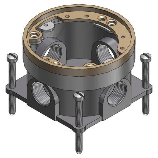 Steel City® 603-AL-SC Flush Service Floor Box With Aluminum Trim Ring, Cast Iron, 27 cu-in Capacity, 1 Gang, 4 in L x 4-1/4 in W x 2-1/2 in H