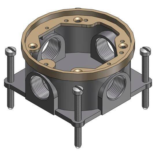 Steel City® 604-SC Fully Adjustable Flush Service Floor Box, Cast Iron, 15 cu-in Capacity, 1 Gang, 4 in L x 4-1/4 in W x 2 in H