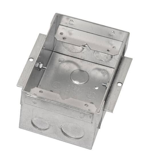 Steel City® 61W 60W Flush Service Floor Box, Stamped Steel, 31 cu-in Capacity, 1 Gangs, 6 Knockouts, 3-11/16 in L x 5-5/16 in W x 2-13/16 in H