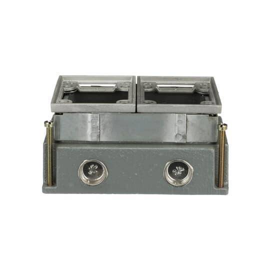 Steel City® 642-AL 640 Fully Adjustable Flush Service Floor Box With Aluminum Trim Ring, Aluminum, 74 cu-in Capacity, 2 Gangs, 5-1/2 in L x 7 in W x 3-5/8 in H
