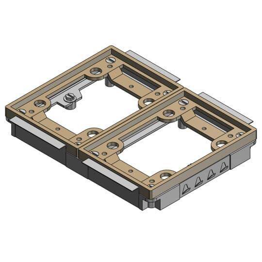 Steel City® 642-P-TACB Flush Service Tile Activation Kit, For Use With 640 P/740 Series Floor Box, 2-Gang, Brass