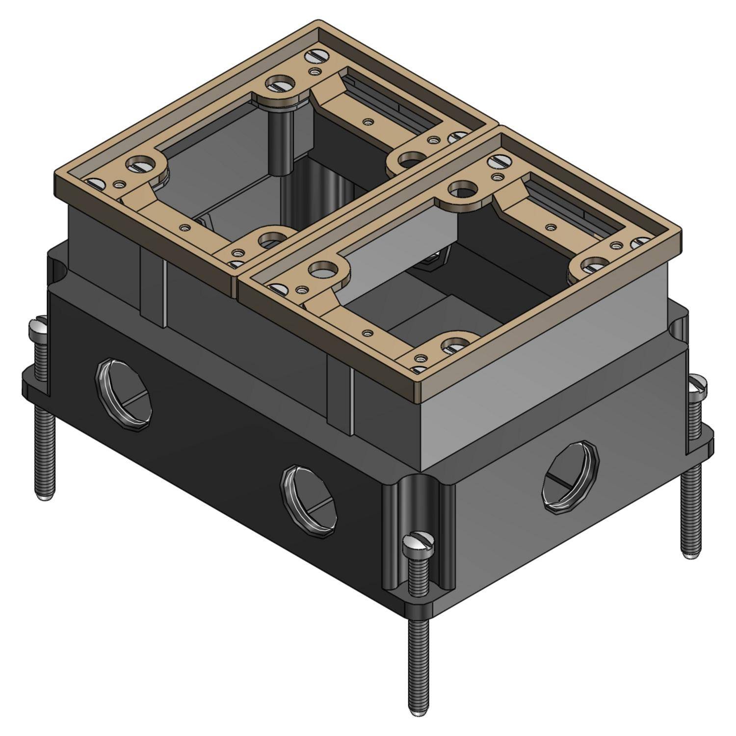 Steel City® 642-TB Adjustable Flush Service Floor Box, For Use With Power or Communications/Data, Cast Iron