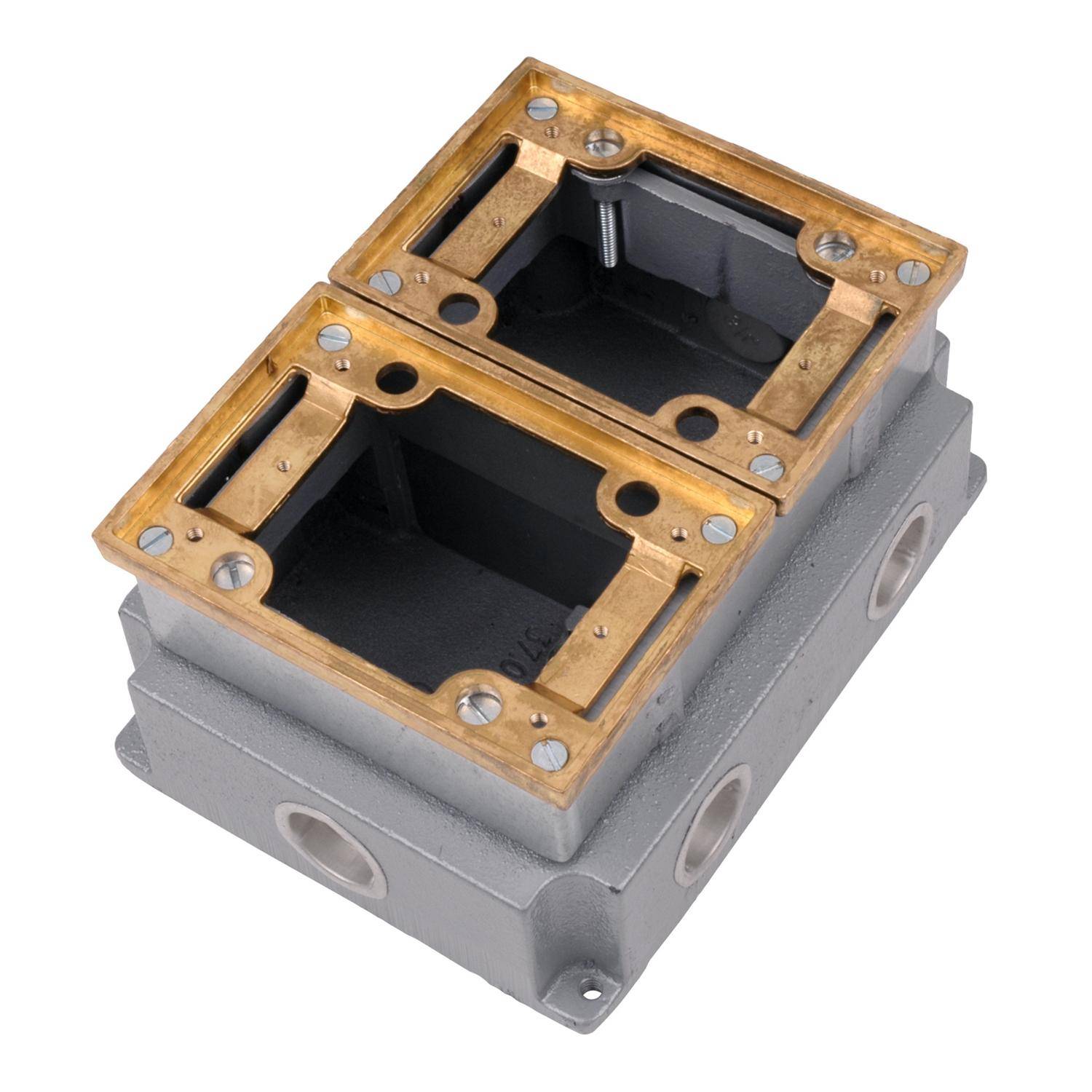 Steel City® 642-TB Adjustable Flush Service Floor Box, For Use With Power or Communications/Data, Cast Iron