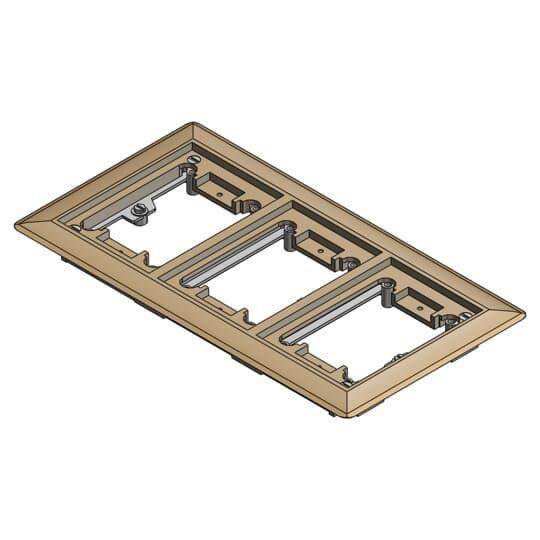 Steel City® 643-P-CACB Flush Service Carpet Activation Kit, For Use With 640 P/740 Series Floor Box, 3-Gang, Brass