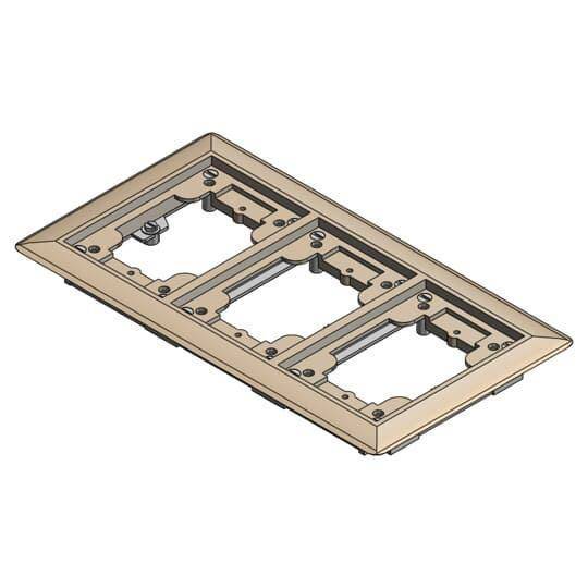 Steel City® 643-P-CAC-BGE Flush Service Non-Metallic Carpet Flange, For Use With 640 P/740 Series Floor Box, 3-Gang, Beige