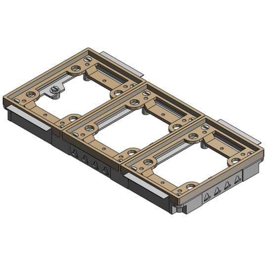 Steel City® 643-P-TACB Flush Service Tile Activation Kit, For Use With 640 P/740 Series Floor Box, 3-Gang, Brass
