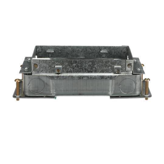 Steel City® 664-S Shallow Recessed Service Floor Box, Stamped Steel, 70 cu-in Capacity, 2 Gangs, 6 Knockouts, 10-1/4 in L x 4-11/16 in W x 2-7/8 in H