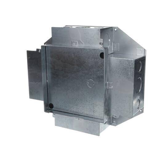 Steel City® 665-AV2 Recessed Service Floor Box With Knockout, Stamped Steel, 124 cu-in Capacity, 4 Gangs, 4 Outlets, 28 Knockouts, 12-1/8 in L x 14 in W x 4-1/2 in H