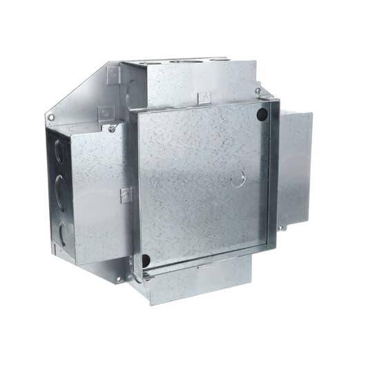 Steel City® 665-AV2 Recessed Service Floor Box With Knockout, Stamped Steel, 124 cu-in Capacity, 4 Gangs, 4 Outlets, 28 Knockouts, 12-1/8 in L x 14 in W x 4-1/2 in H