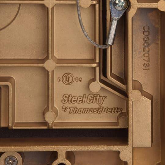 Steel City® 665-CST-M-BRS Concealed Service Top, 9.32 in L x 9.336 in W x 0.813 in D, Brass