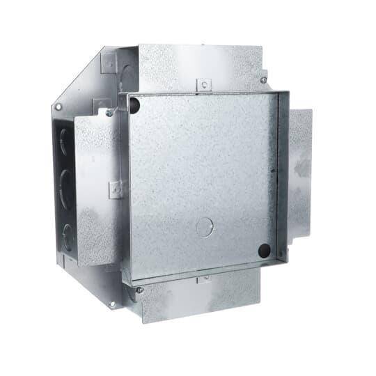 Steel City® 665-SC Recessed Service Floor Box With Knockout, Stamped Steel, 126 cu-in Capacity, 4 Gangs, 4 Outlets, 28 Knockouts, 12-1/8 in L x 12-1/8 in W x 3-1/2 in H