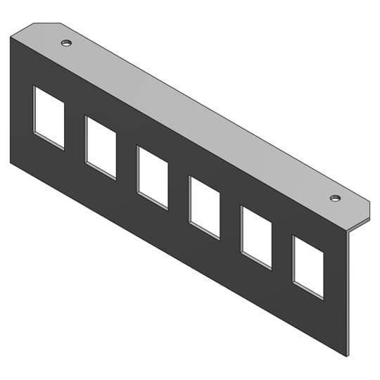 Steel City® 668S-6RJ Recessed Service Device Plate, For Use With 668 S Ultra Shallow Recessed Floor Box, 1-Gang, 3/4 in Knockout, Steel