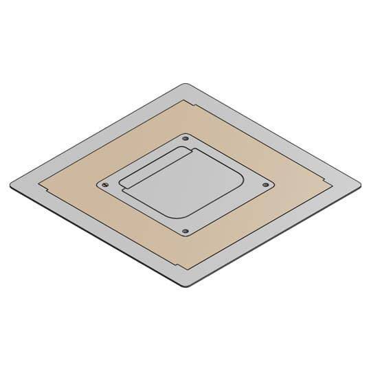 Steel City® 668-CST-BGE Floor Box Cover, 11.63 in L x 11.63 in W, Die Cast Zinc