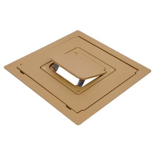 Steel City® 668-CST-BRS Recessed Floor Box Cover, 11.63 in L x 11.63 in W, Die Cast Zinc