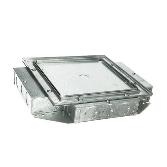 Steel City® 668-S Recessed Service Ultra Shallow Floor Box, Stamped Steel, 192 cu-in Capacity, 4 Gangs, 13-1/4 in L x 15-1/4 in W x 2-1/2 in H