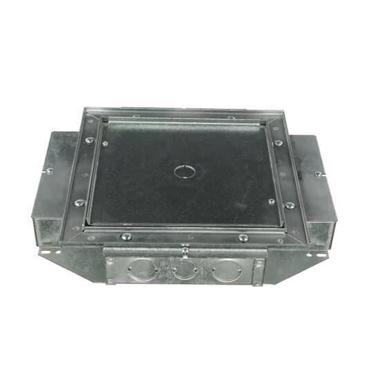 Steel City® 668-S Recessed Service Ultra Shallow Floor Box, Stamped Steel, 192 cu-in Capacity, 4 Gangs, 13-1/4 in L x 15-1/4 in W x 2-1/2 in H