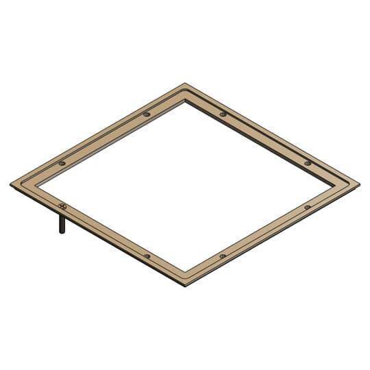 Steel City® 668-TRIM-BRS Recessed Service Edge Trim Ring, For Use With 668 S Four Gang Ultra Shallow Recessed Service Floor Box, 3/4 in Knockout, Steel