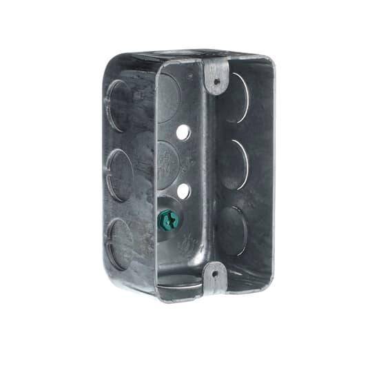 Steel City® 68361-1/2CN Drawn Construction Utility Box With Ground Screw, Steel, 17 cu-in, 1 Gang, 1 Outlet, 10 Knockouts