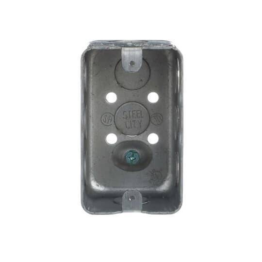 Steel City® 6837112CN Drawn Construction Utility Box With Ground Screw, Steel, 18.8 cu-in, 1 Gang, 1 Outlet, 10 Knockouts