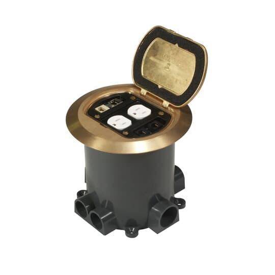 Steel City® 68P-DV-KIT-BLK Dual Voltage Divider Kit With MopTite® Black Snap-Lock Cover, Aluminum, For Use With 68P Series Round Floor Box