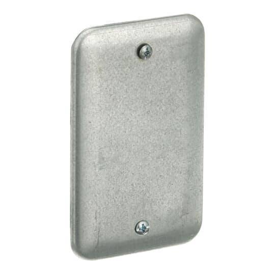 Steel City® 68-C-1 Blank Utility Box Cover, 4-1/8 in L x 2-1/2 in W, Steel