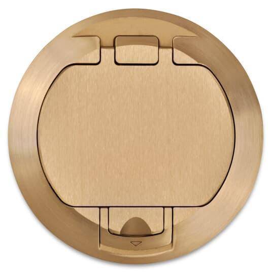 Steel City® 68-HP-FC-BRS 68 Series Non-Metallic Floor Box Cover, 5-31/32 in Dia, 6 in D, Brass