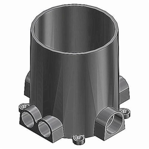 Steel City® 68-P 68 Series Flush Service Non-Metallic Floor Box, PVC, 100 cu-in Capacity, (4) Outlets, 6-3/8 in W x 6 in D