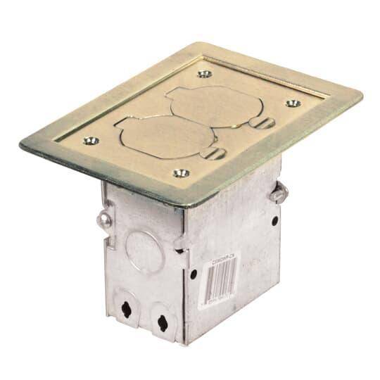Steel City® 71W-DS-N Flush Service Floor Box Kit, Stamped Steel, 18 cu-in Capacity, 1 Gangs, 11 Knockouts, 3 in L x 2 in W x 3-1/2 in H