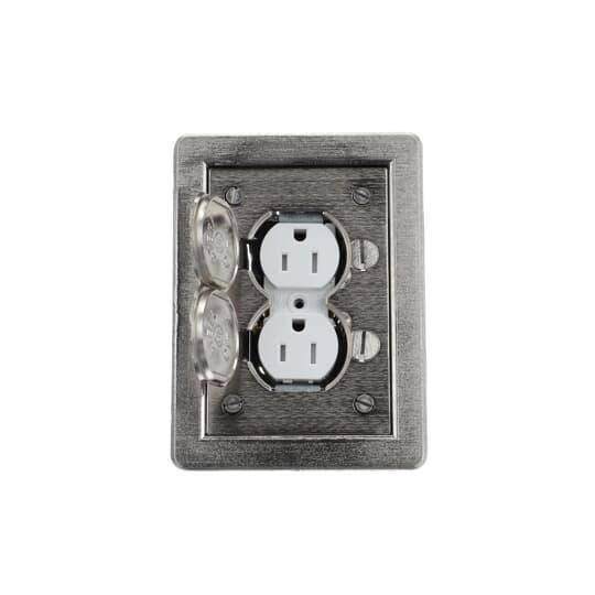 Steel City® 71W-DS-N-C Flush Service Tamper Resistant Floor Box Kit With Insulated Ground Wire, Steel, 18 cu-in Capacity, 1 Gangs, 3 in L x 2 in W x 3-1/2 in H