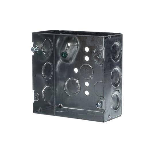 Steel City® 72171-1/23/4ECN Outlet Box, Steel, 42 cu-in Capacity, (1) Outlets, (16) Knockouts, 4-11/16 in H x 4-11/16 in W x 2-1/8 in D