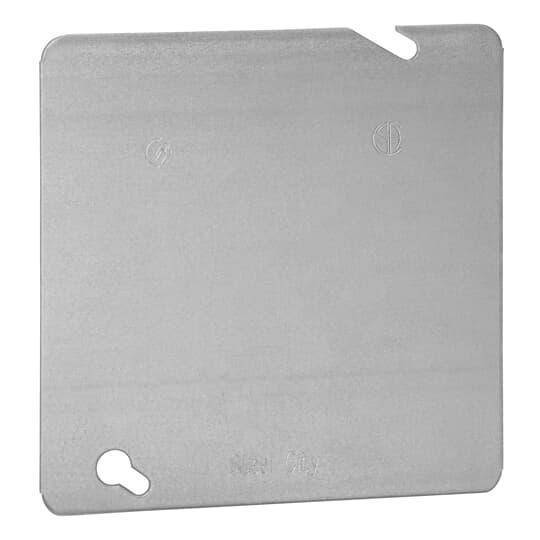 Steel City® 72C1-25R Flat Outlet Box Cover, 4-11/16 in L x 4-11/16 in W, Steel