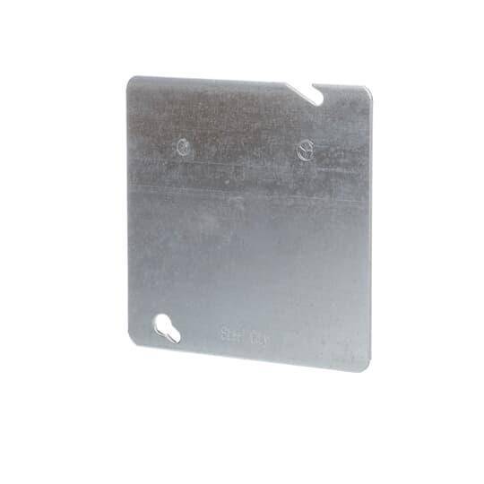 Steel City® 72-C-1 Outlet Box Cover, 4-11/16 in L x 4-11/16 in W, Blank/Flat Cover, Steel