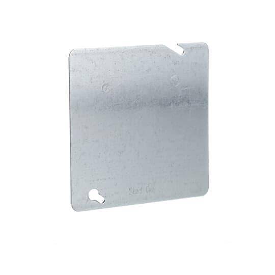 Steel City® 72-C-1 Outlet Box Cover, 4-11/16 in L x 4-11/16 in W, Blank/Flat Cover, Steel