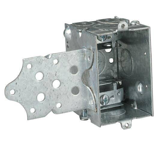 Steel City® 806-S Gangable Switch Box With Knockout, Steel, 12.5 cu-in Capacity, 1 Outlets, 3 Knockouts, 2 in W x 2-1/2 in D x 3 in H
