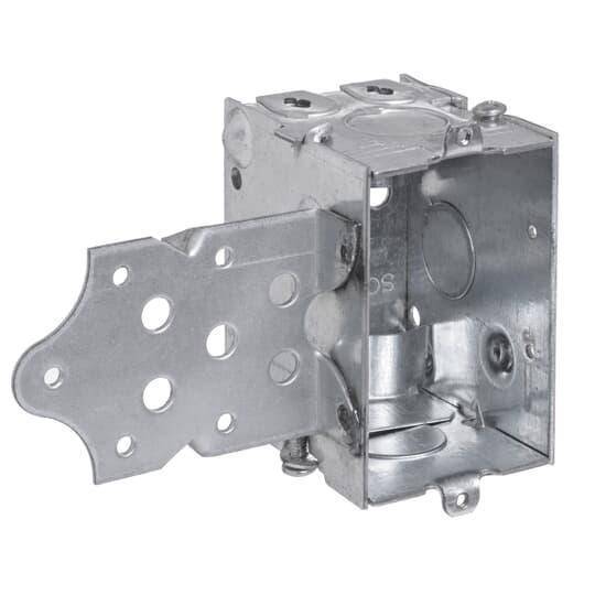 Steel City® 806-SW Gangable Switch Box, Steel, 12.5 cu-in Capacity, 1 Gang, 1 Outlet, 3 Knockouts, 2 in W x 2-1/2 in D x 3 in H