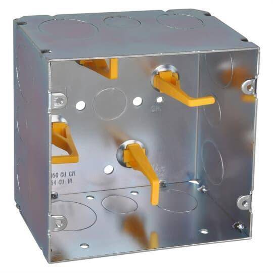 Steel City® 82181T-1234-1 Square Telecommunication Box, Steel, 64 cu-in Capacity, (1) Outlets, (13) Knockouts, 5 in H x 5 in W x 2-7/8 in D