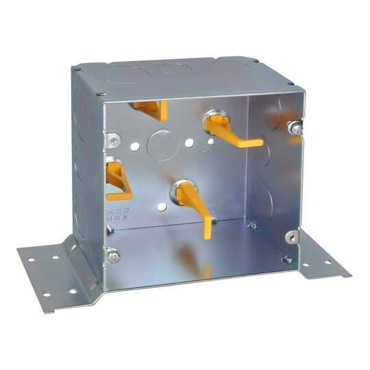 Steel City® 82181T-1234-1CV Square Telecommunication Box, Steel, 64 cu-in Capacity, (1) Outlets, (9) Knockouts, 5 in H x 5 in W x 2-7/8 in D