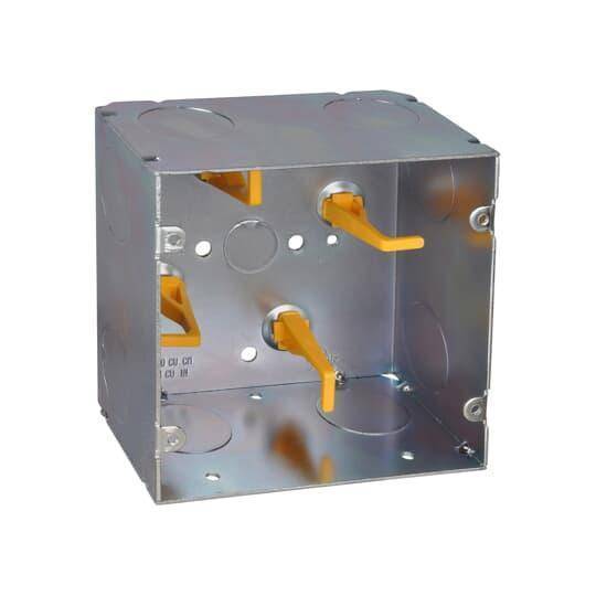Steel City® 82181T-1 Square Telecommunication Box, Steel, 64 cu-in Capacity, (1) Outlets, (9) Knockouts, 5 in H x 5 in W x 2-7/8 in D