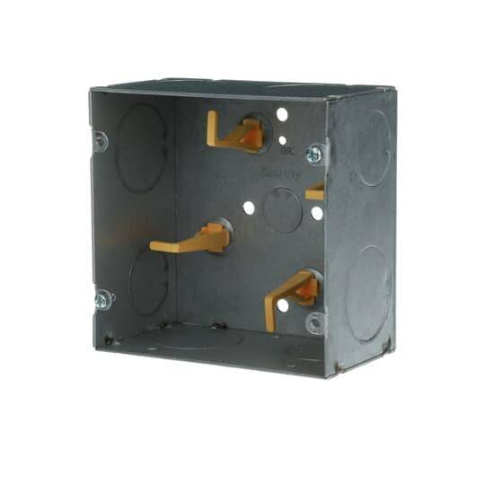 Steel City® 82181T-1-114 Square Telecommunication Box, Steel, 64 cu-in Capacity, (1) Outlets, (9) Knockouts, 5 in H x 5 in W x 2-7/8 in D