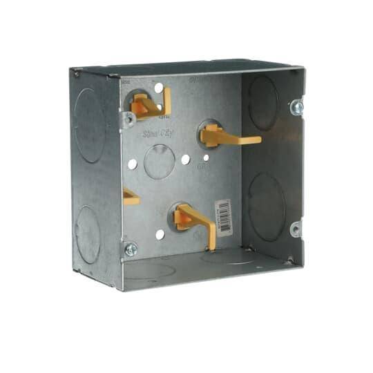 Steel City® 82181T-1-114 Square Telecommunication Box, Steel, 64 cu-in Capacity, (1) Outlets, (9) Knockouts, 5 in H x 5 in W x 2-7/8 in D