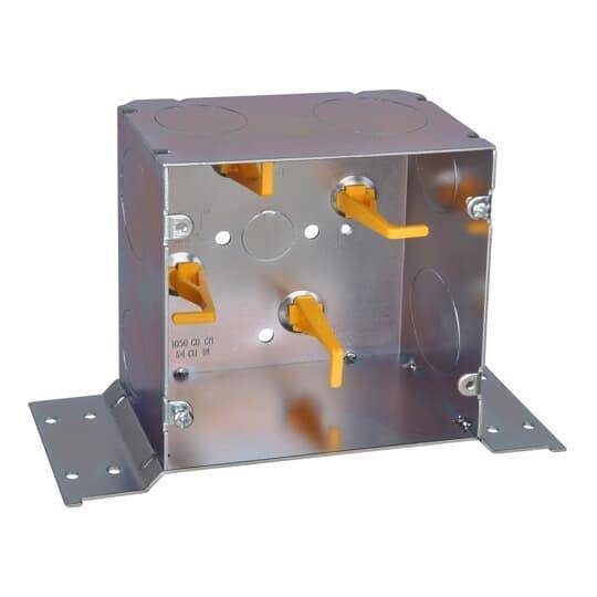 Steel City® 82181T-1-114-CV Square Telecommunication Box, Steel, 64 cu-in Capacity, (1) Outlets, (6) Knockouts, 5 in H x 5 in W x 2-7/8 in D