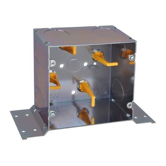 Steel City® 82181T-1-CV Square Telecommunication Box, Steel, 64 cu-in Capacity, (1) Outlets, (6) Knockouts, 5 in H x 5 in W x 2-7/8 in D