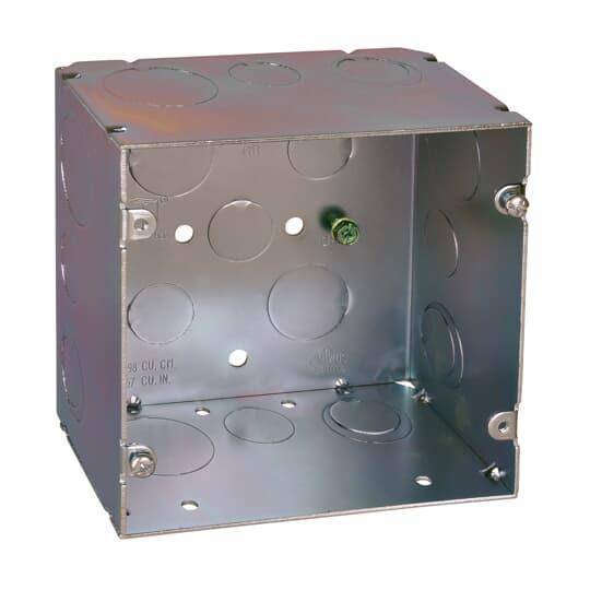 Steel City® 82181-1234-1 Fire Signal Box, Steel, 64 cu-in Capacity, (1) Outlets, (17) Knockouts, 5 in H x 5 in W x 2-7/8 in D