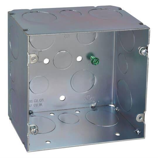 Steel City® 82181-12-1 Fire Signal Box, Steel, 64 cu-in Capacity, (1) Outlets, (17) Knockouts, 5 in H x 5 in W x 2-7/8 in D